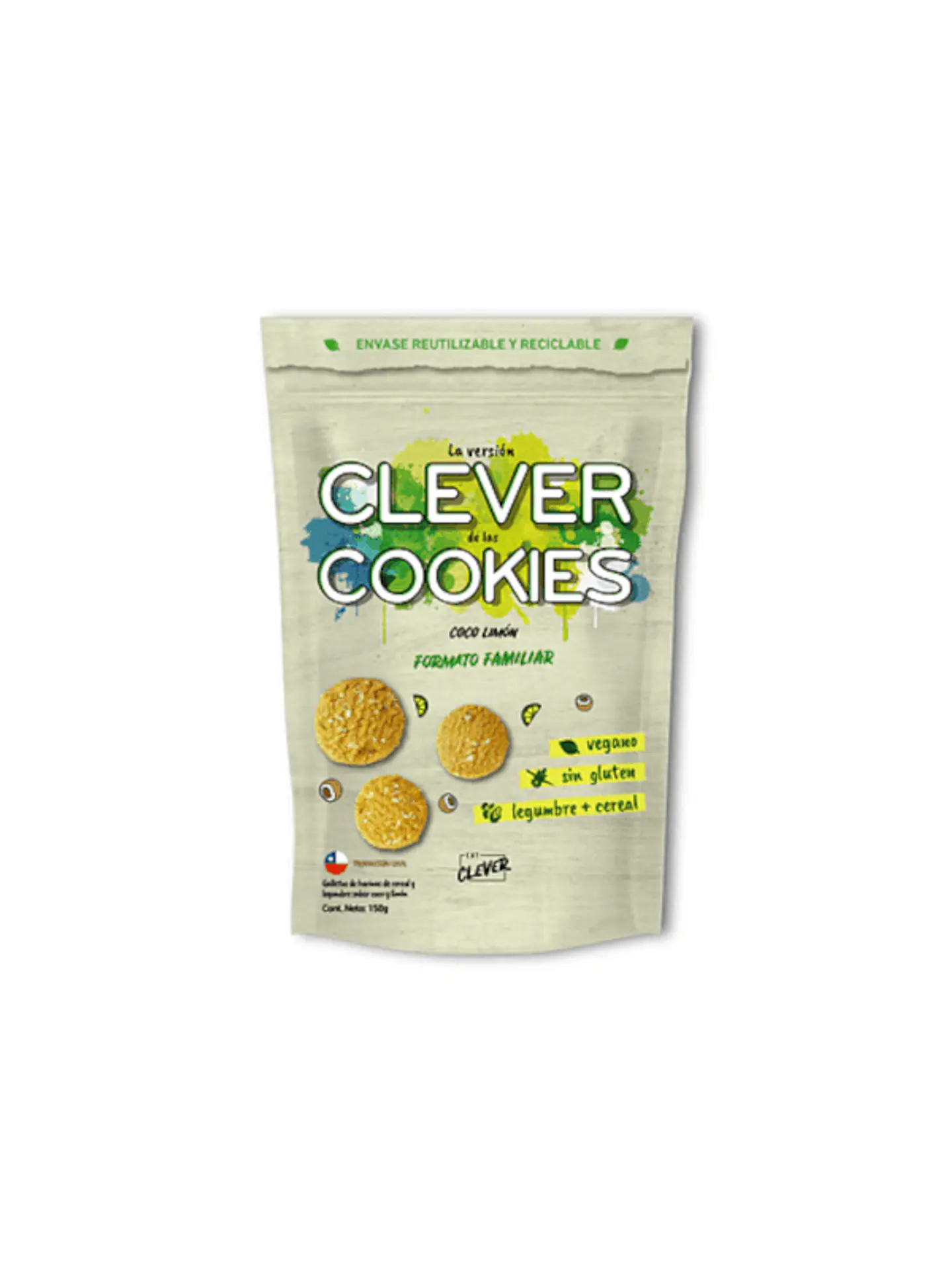 Galletas Cookies Coco Limón Familiar 150 gr Eat Clever 1