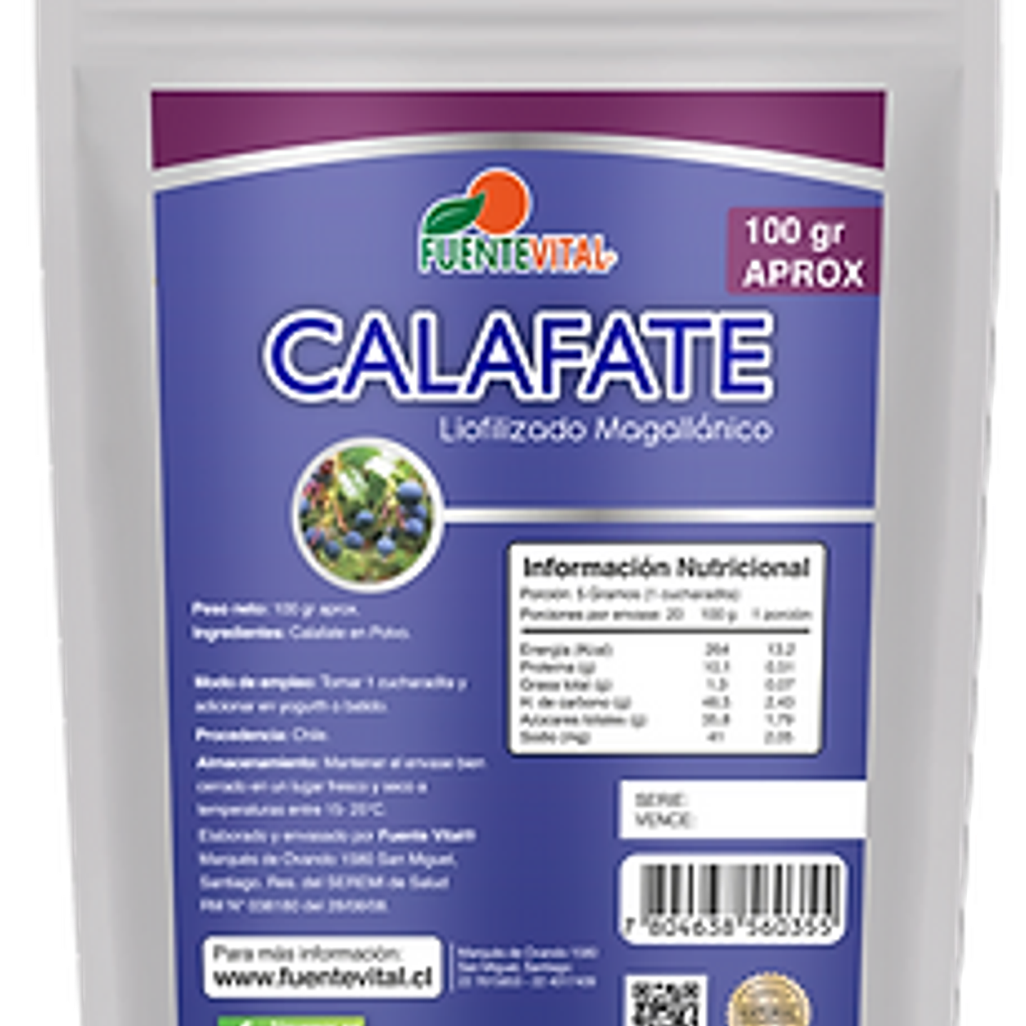 Calafate liofilizado en polvo 100 gr Fuente vital 1