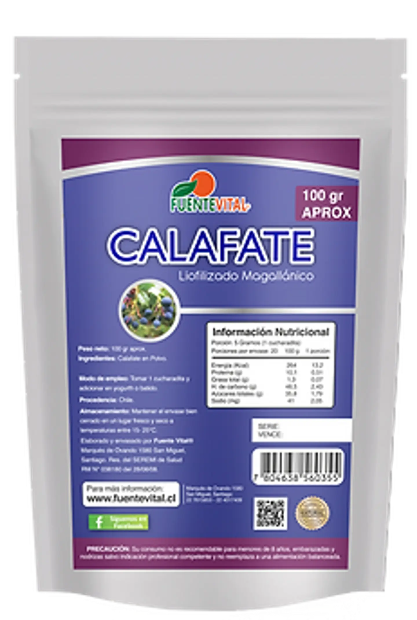 Calafate liofilizado en polvo 100 gr Fuente vital 1