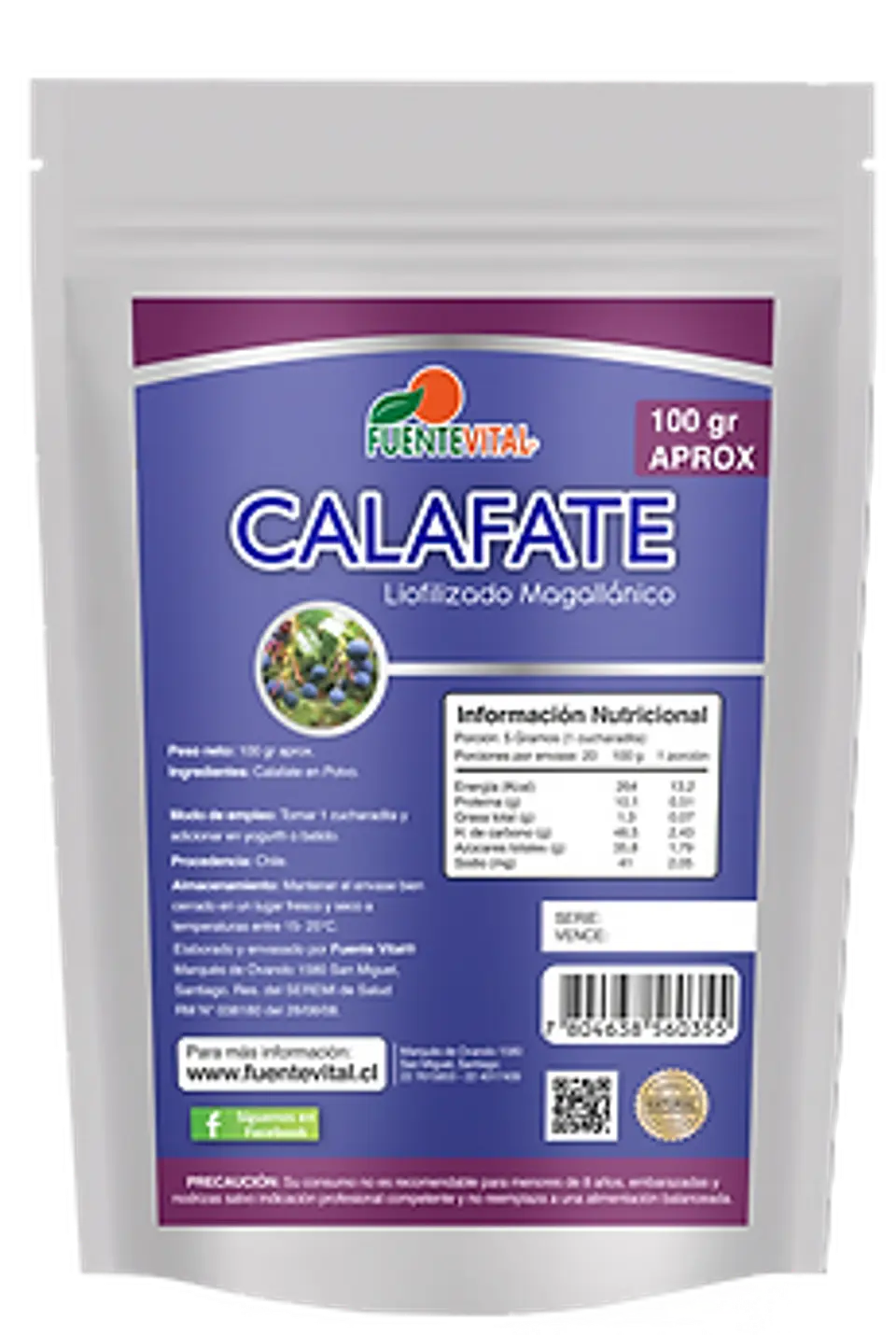 Calafate liofilizado en polvo 100 gr Fuente vital 1
