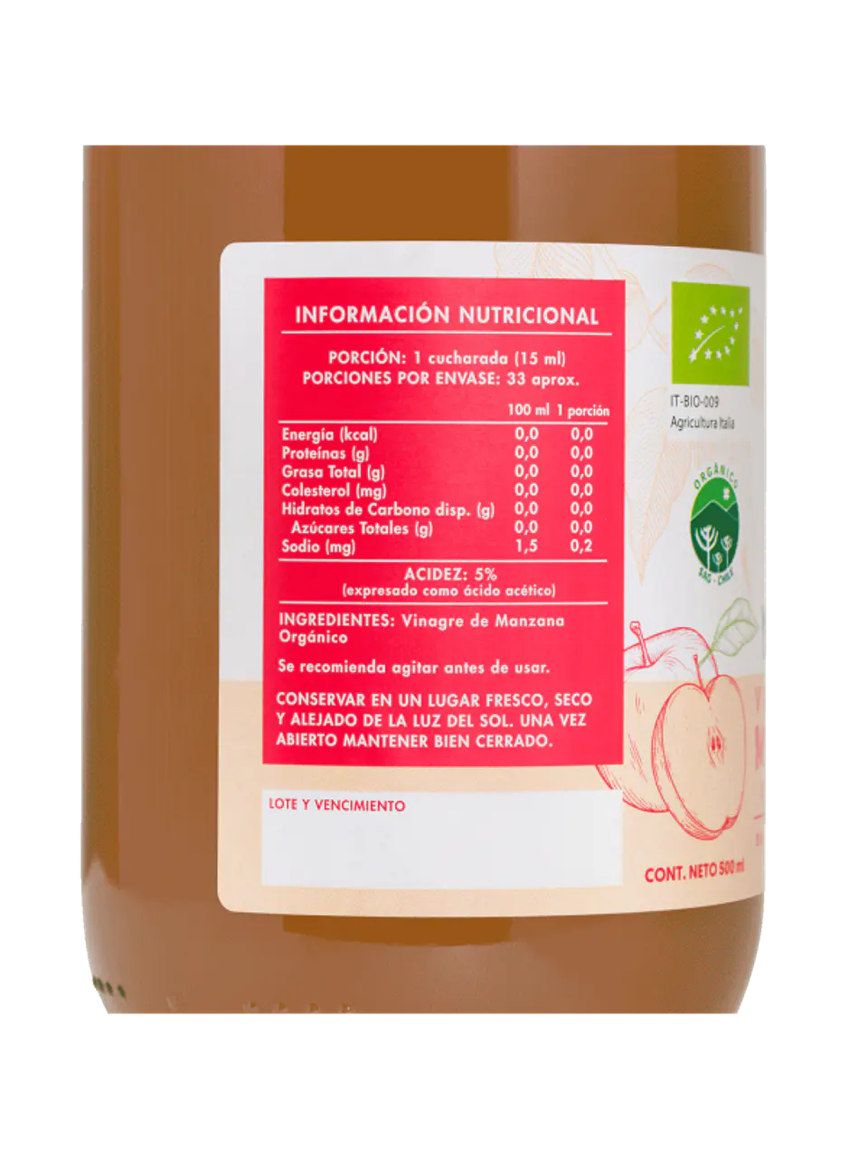 Vinagre de manzana orgánico 500 ml Manare 2
