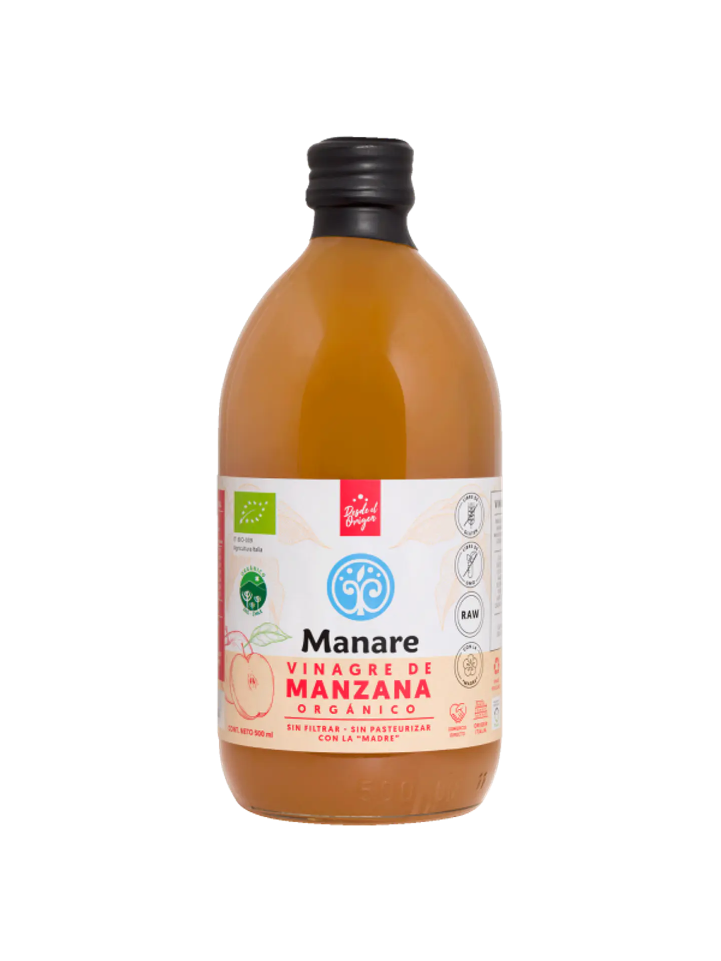 Vinagre de manzana orgánico 500 ml Manare 1