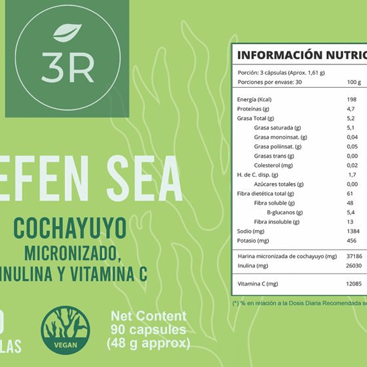 Cochayuyo con vitamina C Defen Sea 90 cápsulas 3R 2