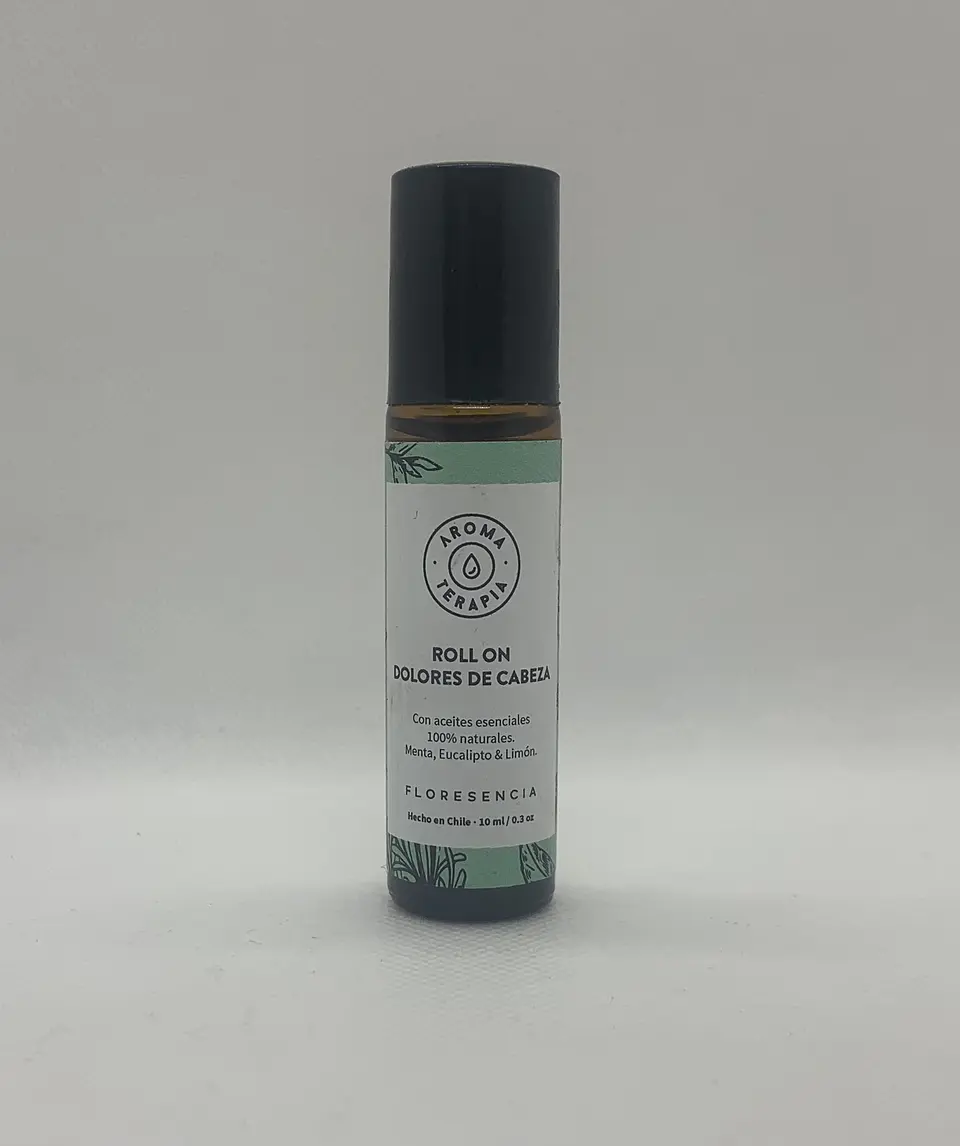Roll on Dolores de cabeza (menta, eucalipto y limón) 10 ml. Floresencia 1