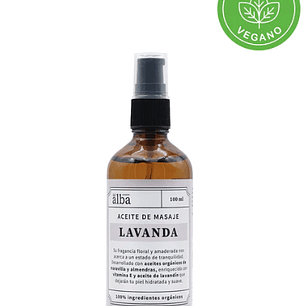 Aceite de masaje Lavanda organico 100ml Del Alba