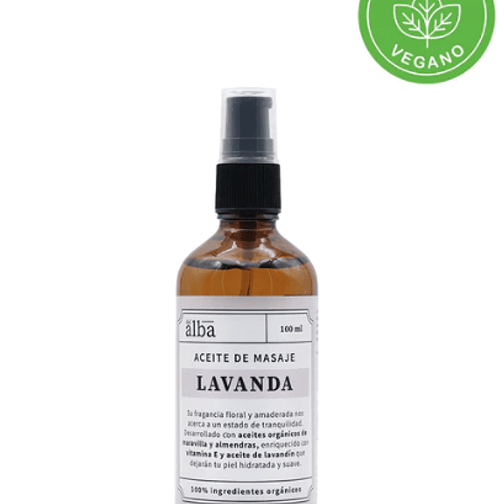 Aceite de masaje Lavanda organico 100ml Del Alba 1