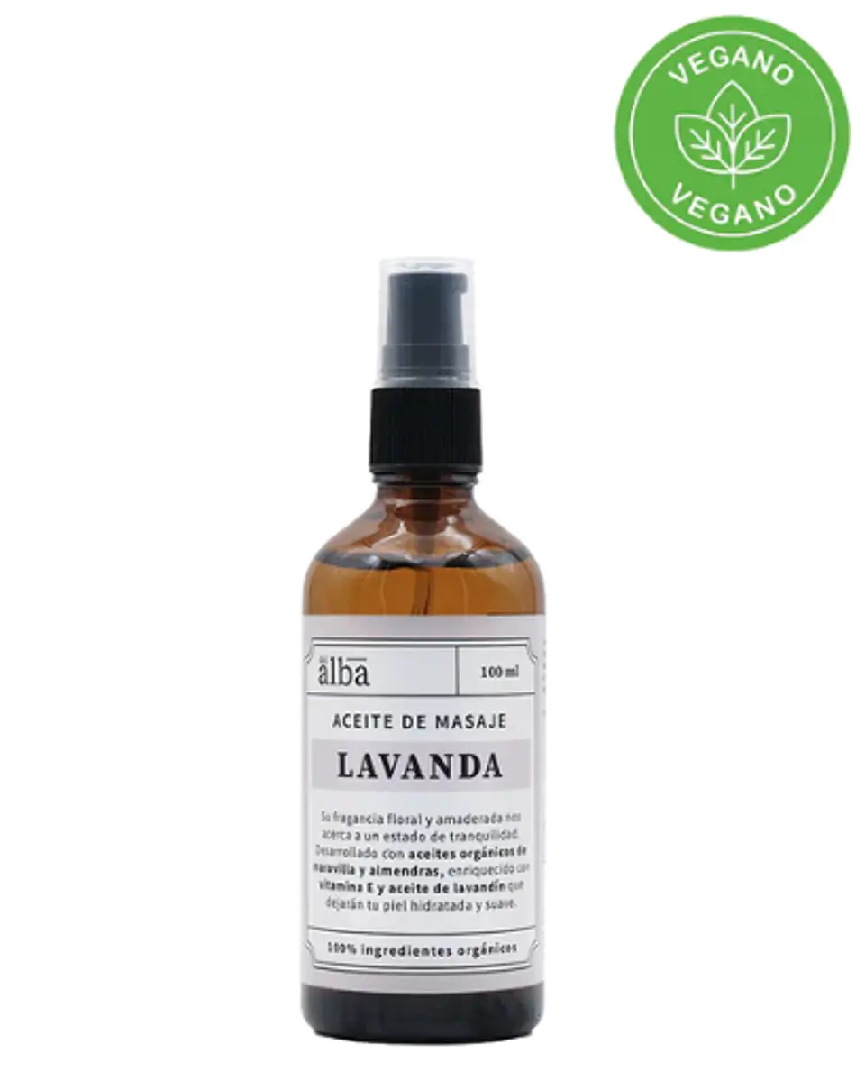 Aceite de masaje Lavanda organico 100ml Del Alba 1