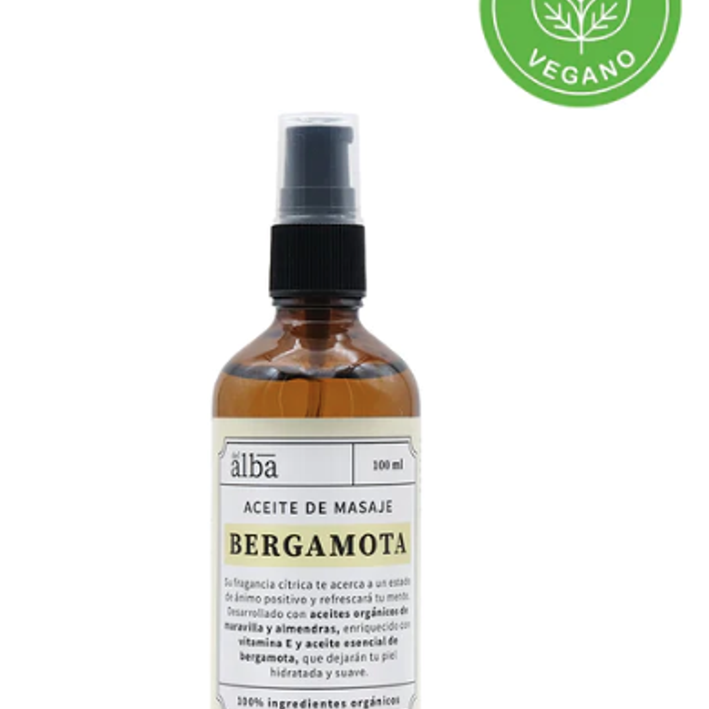 Aceite de masaje Bergamota organico 100ml Del Alba 1