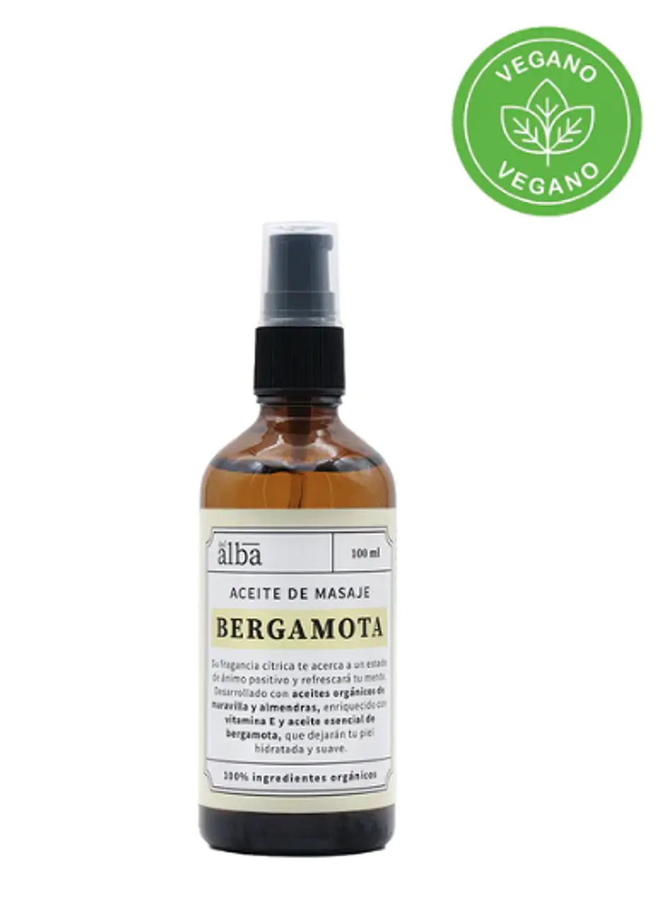 Aceite de masaje Bergamota organico 100ml Del Alba 1