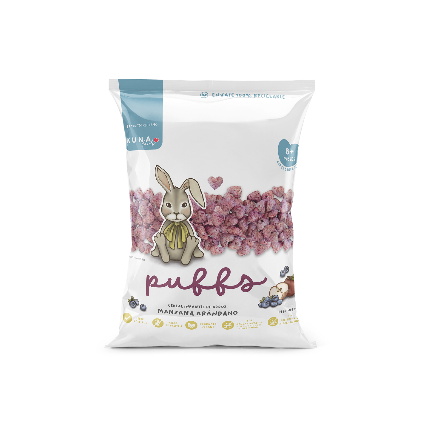Kuna Foods - Puffs de manzana arándano 10g 1