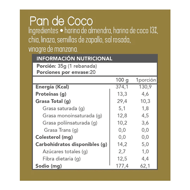 Fain - Pan de Coco Keto 700grs