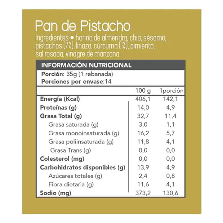 Fain - Pan de Pistachos Keto 500grs 