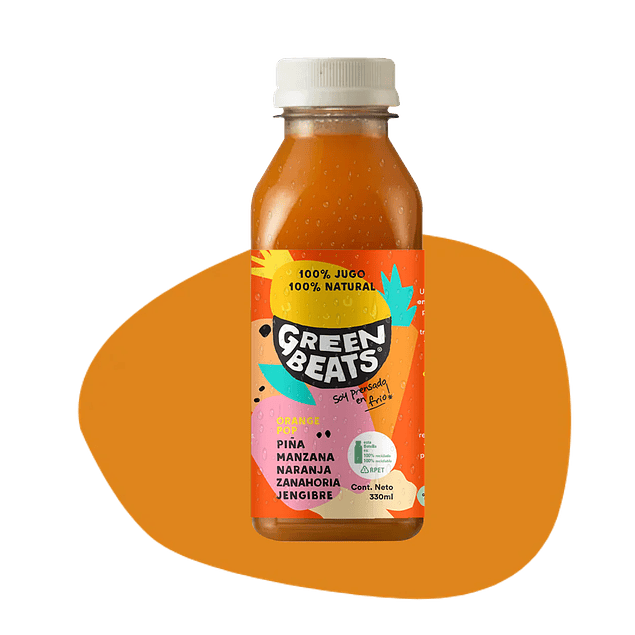 Green Beats - Jugo 100% Natural Orange Pop 330ml