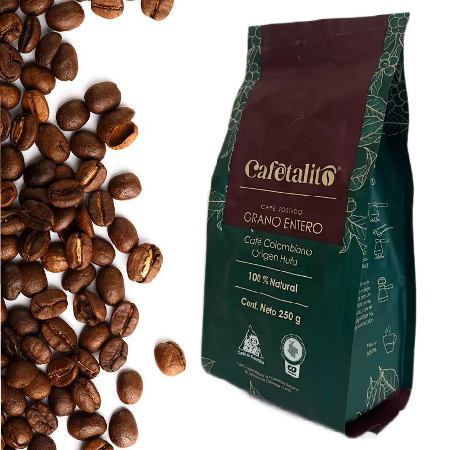 Cafetalito - Cafe en grano 250g 1