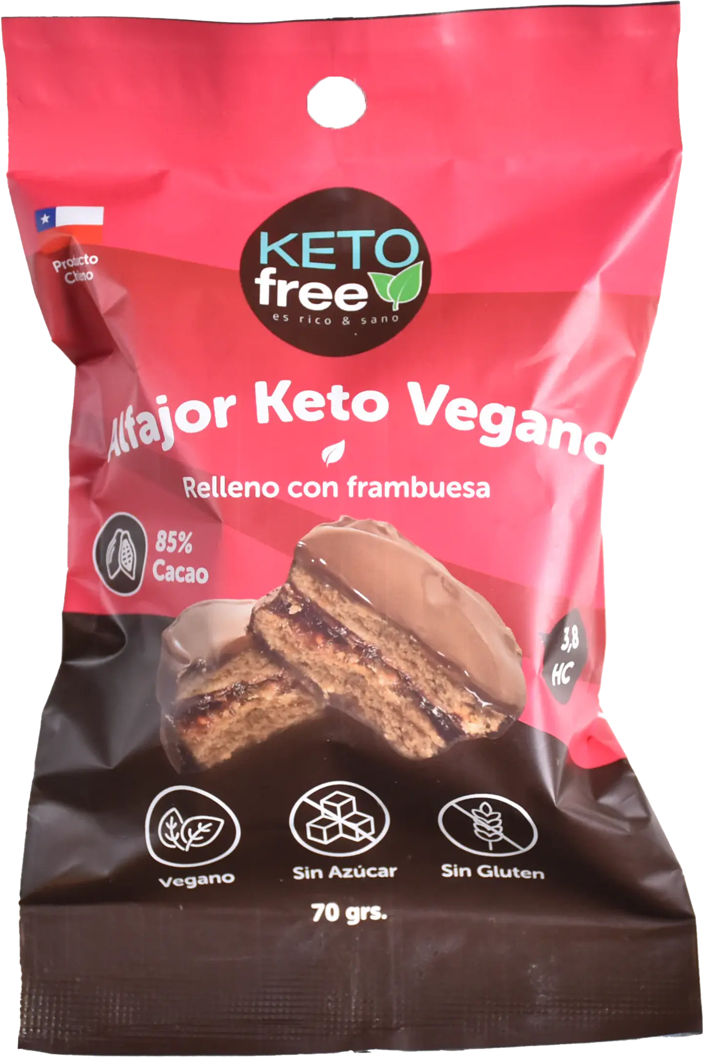 KetoFree - Alfajor Keto Frambuesa 70g 1