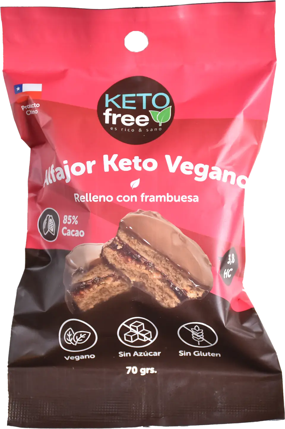 KetoFree - Alfajor Keto Frambuesa 70g 1
