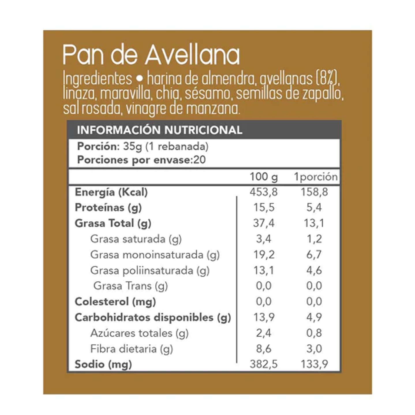 Fain - Pan de avellana 700gr 
