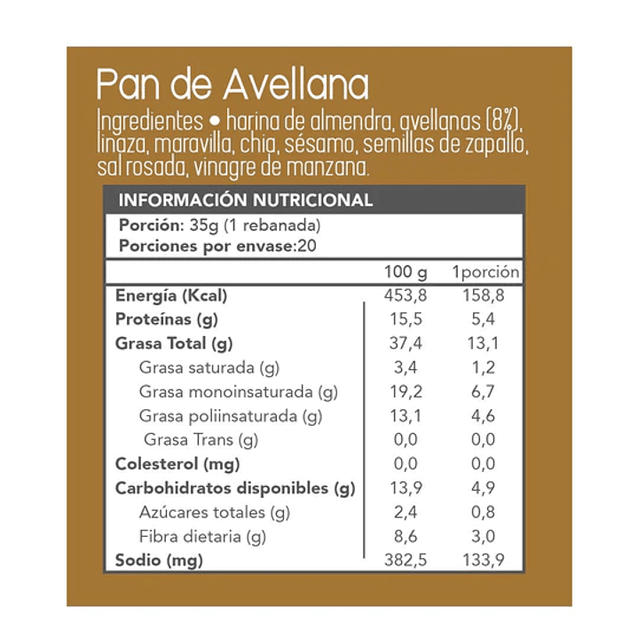 Fain - Pan de avellana 700gr 