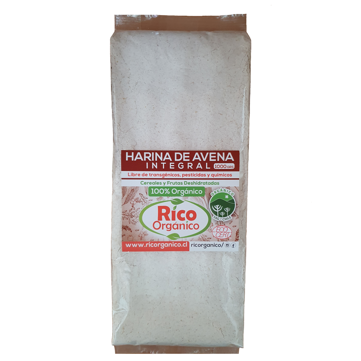 Harina de Avena 1kg Organico Ricorganico  1