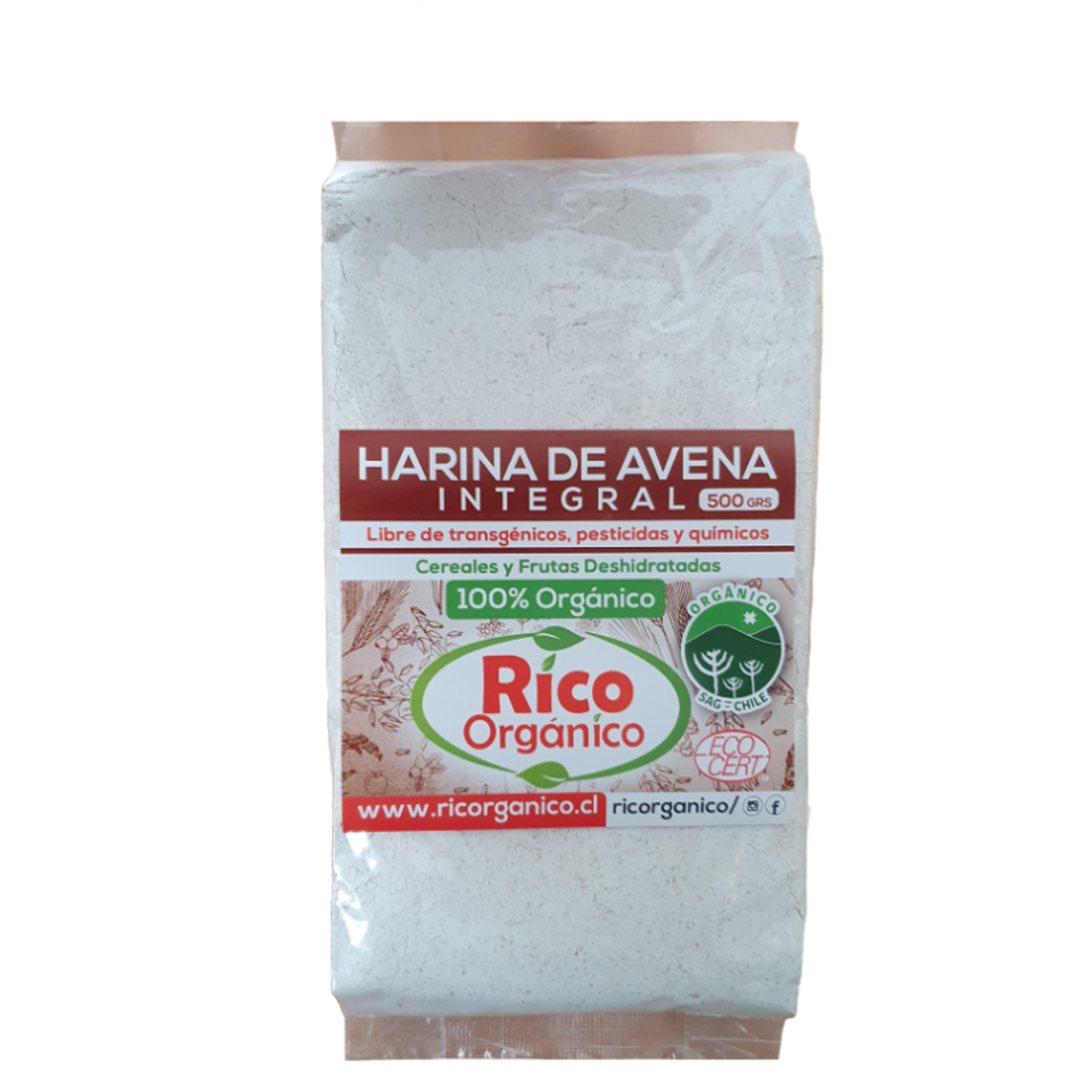Harina de Avena 500grs Organico Ricorganico  1