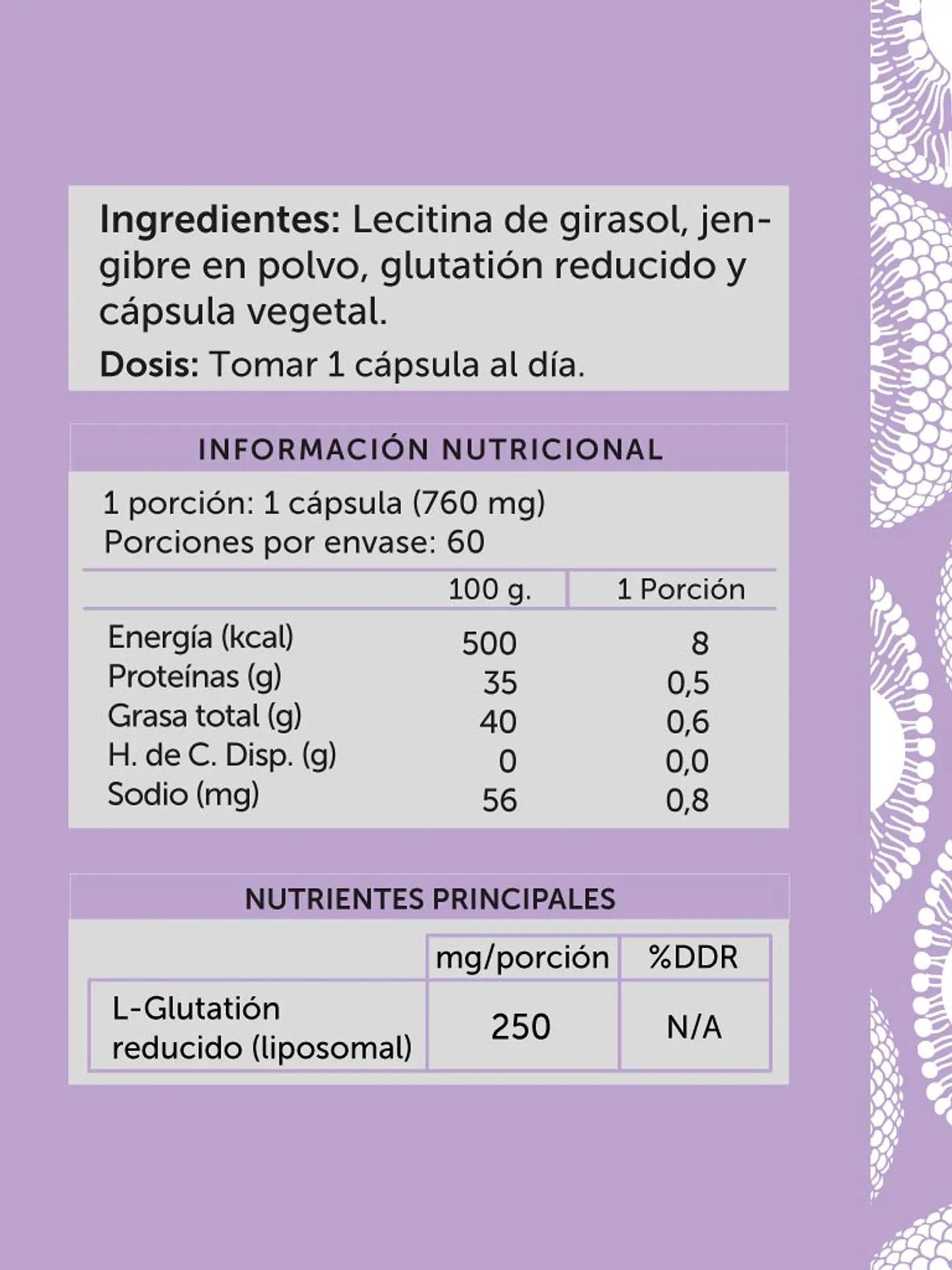 L-Glutatión Liposomal 60 cápsulas Wellplus 2