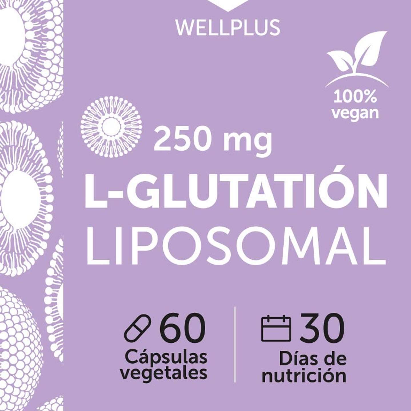 L-Glutatión Liposomal 60 cápsulas Wellplus 3