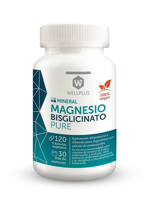 Magnesio Bisglicinato Pure 120 cápsulas Wellplus