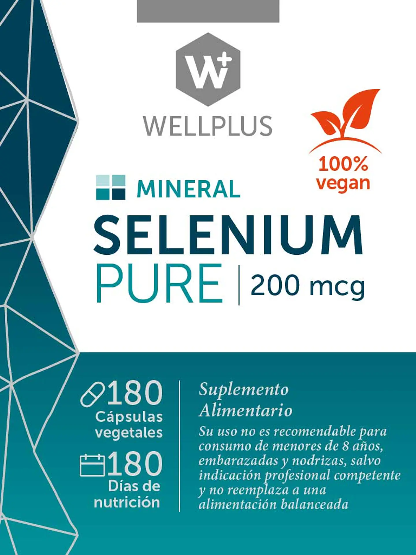 Selenium Pure 180 cápsulas Wellplus 3