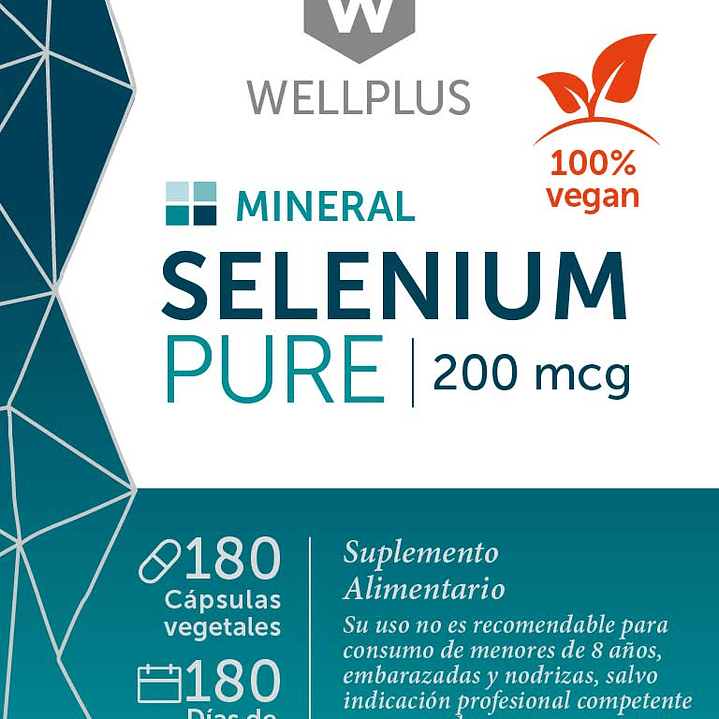 Selenium Pure 180 cápsulas Wellplus 3