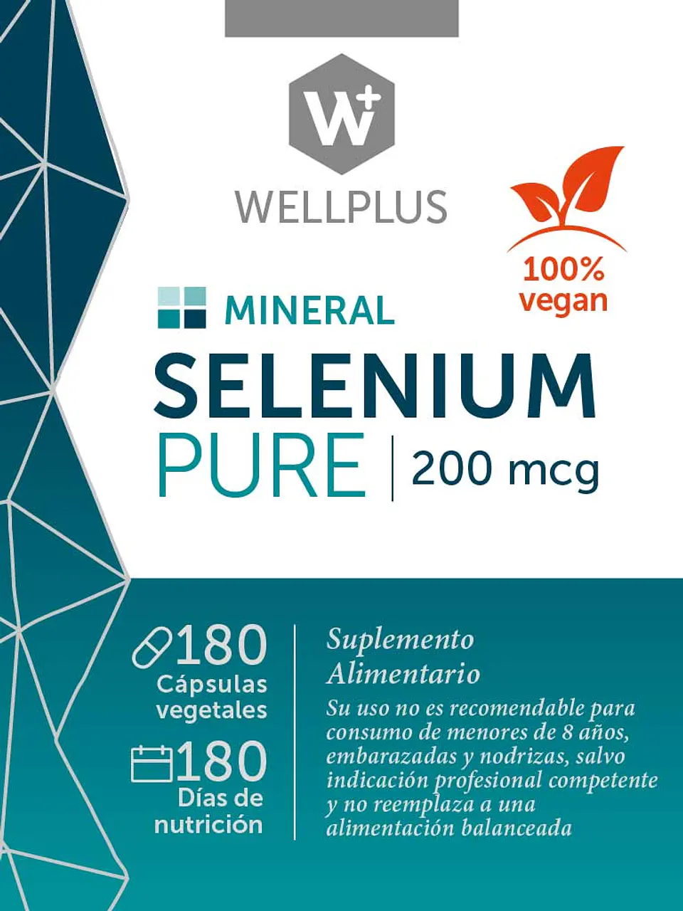 Selenium Pure 180 cápsulas Wellplus 3