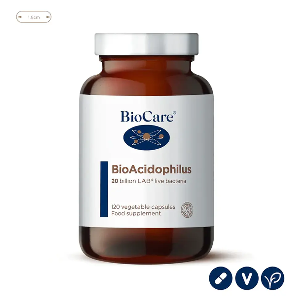 Probióticos  BioAcidophilus 20 billones 120 cápsulas Biocare 1