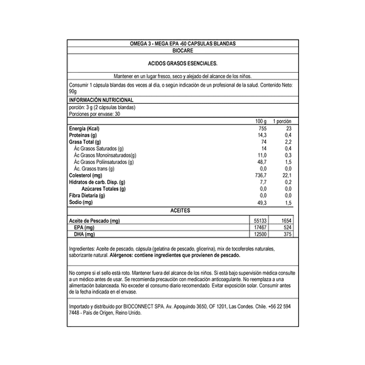 BioCare - Mega EPA 60 capsulas 2
