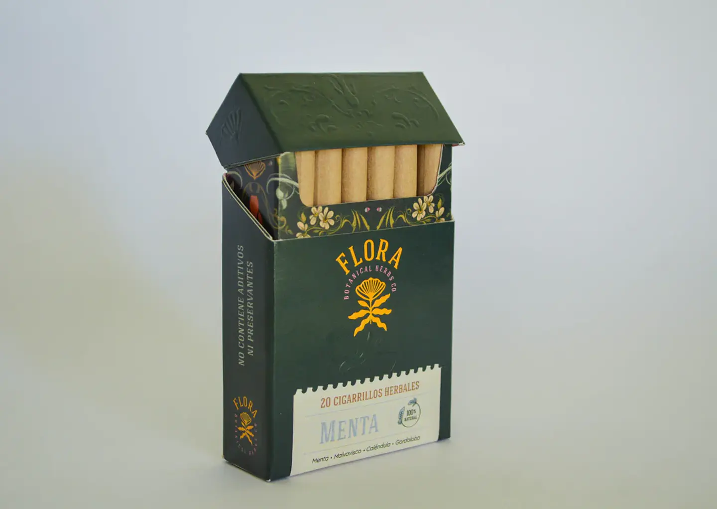Flora - Cajetilla 20 Cigarrillos herbales Menta 1