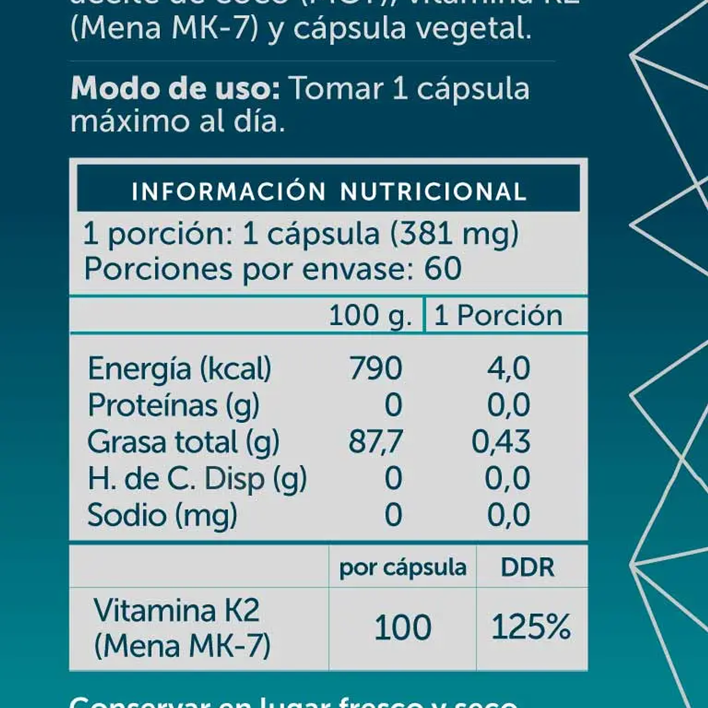 Wellplus - Vitamina K2 60 capsulas 2