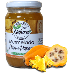 Valle Natura - Mermelada sabor Piña y Papayas 370gr