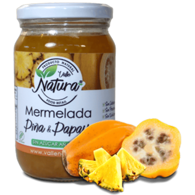 Valle Natura - Mermelada sabor Piña y Papayas 370gr