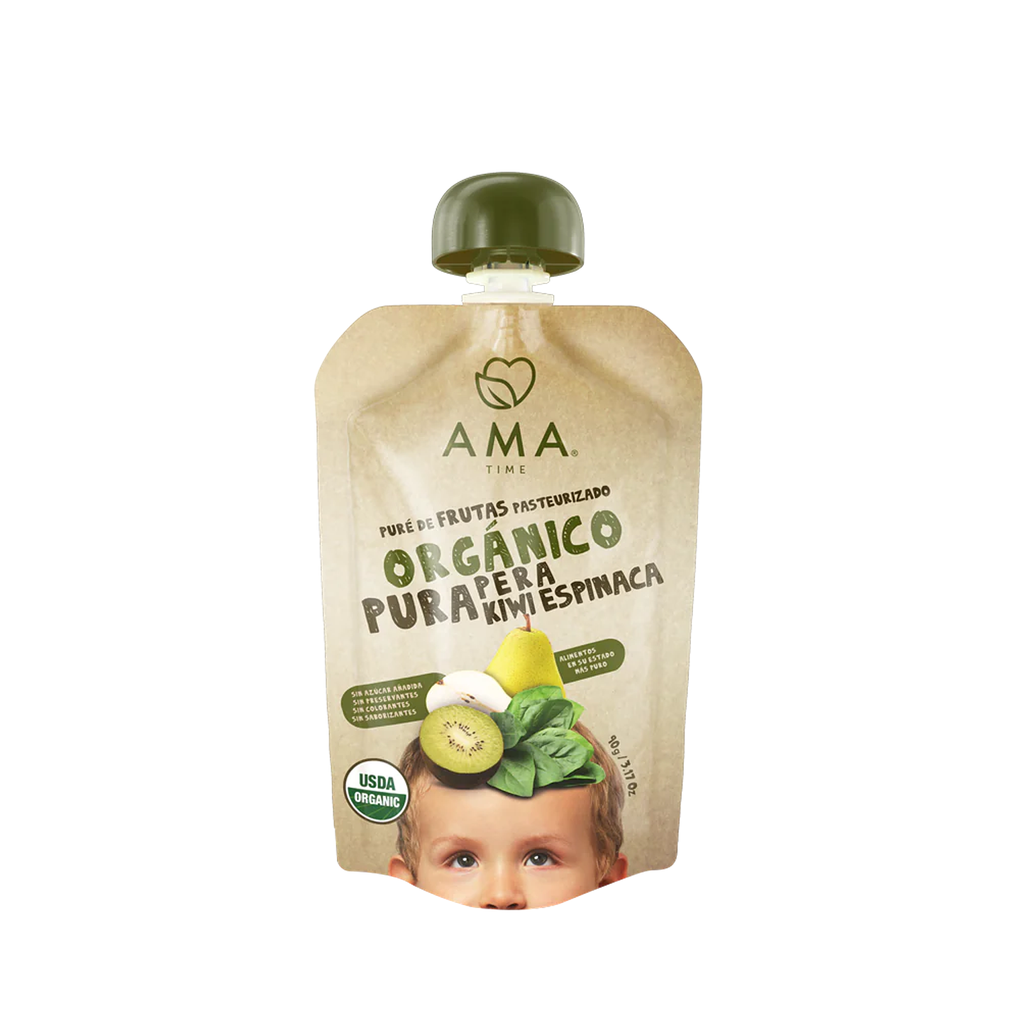 Ama - Papilla pera kiwi y espinacas 90gr  1