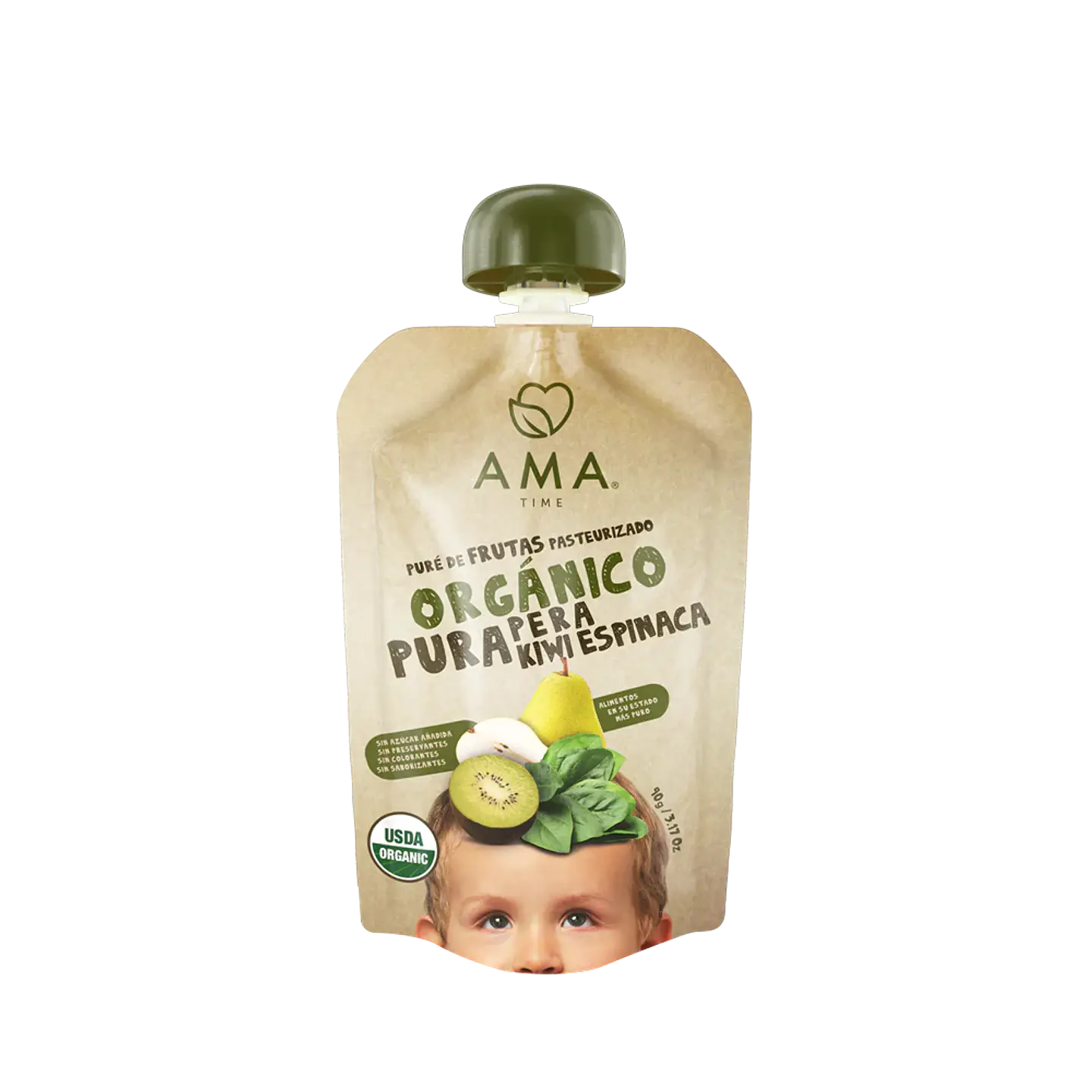 Ama - Papilla pera kiwi y espinacas 90gr  1