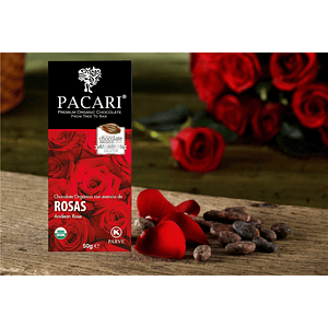Chocolate esencia de rosa 50 gr Pacari 