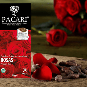 Chocolate esencia de rosa 50 gr Pacari 