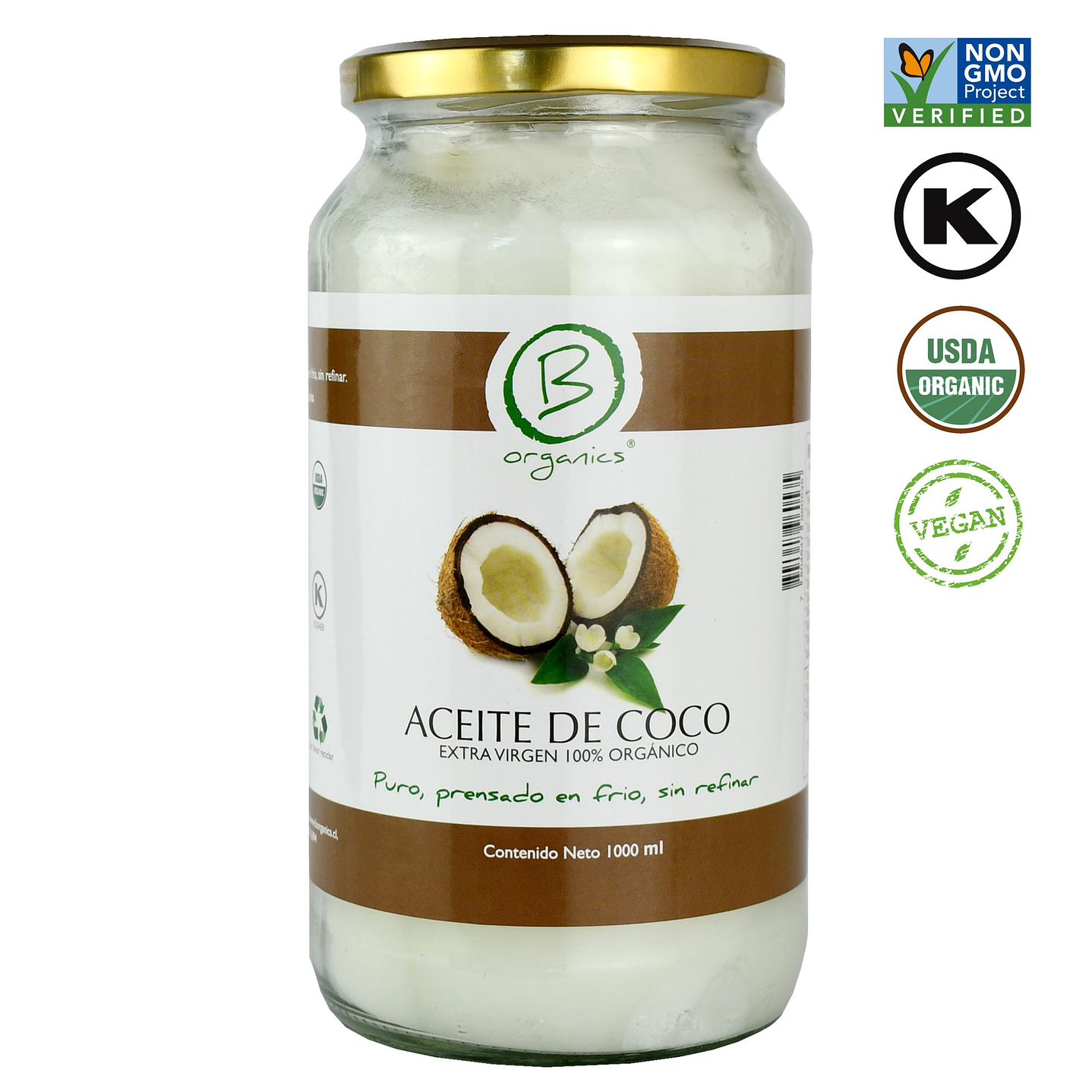 B Organics - Aceite de coco Organico 1L 1