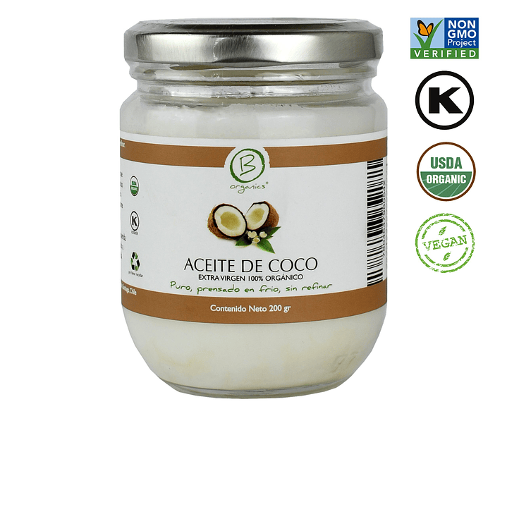 B Organics - Aceite de coco Organico 200ml 1