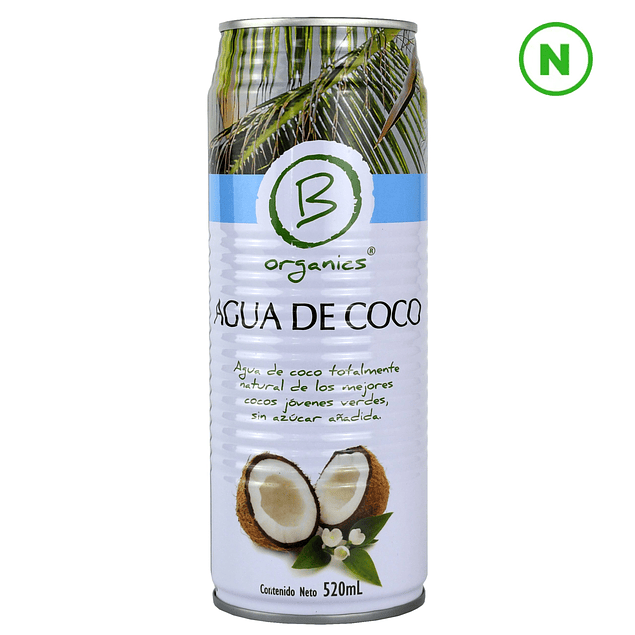 B Organics - Agua de Coco Natural sin azucar 520ml