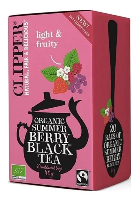 Clipper - Te negro orgánico con Berries 20 bolsas 