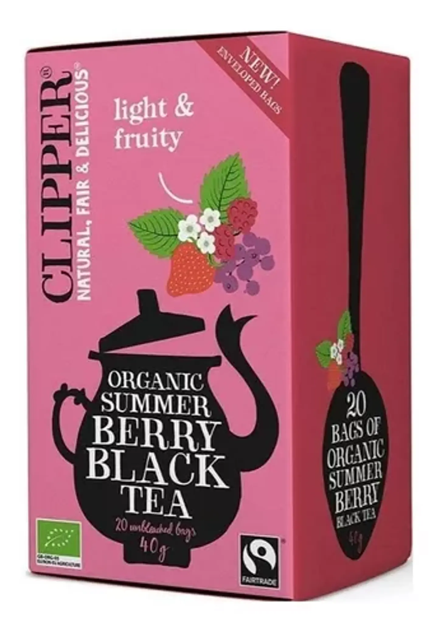 Clipper - Te negro orgánico con Berries 20 bolsas  1