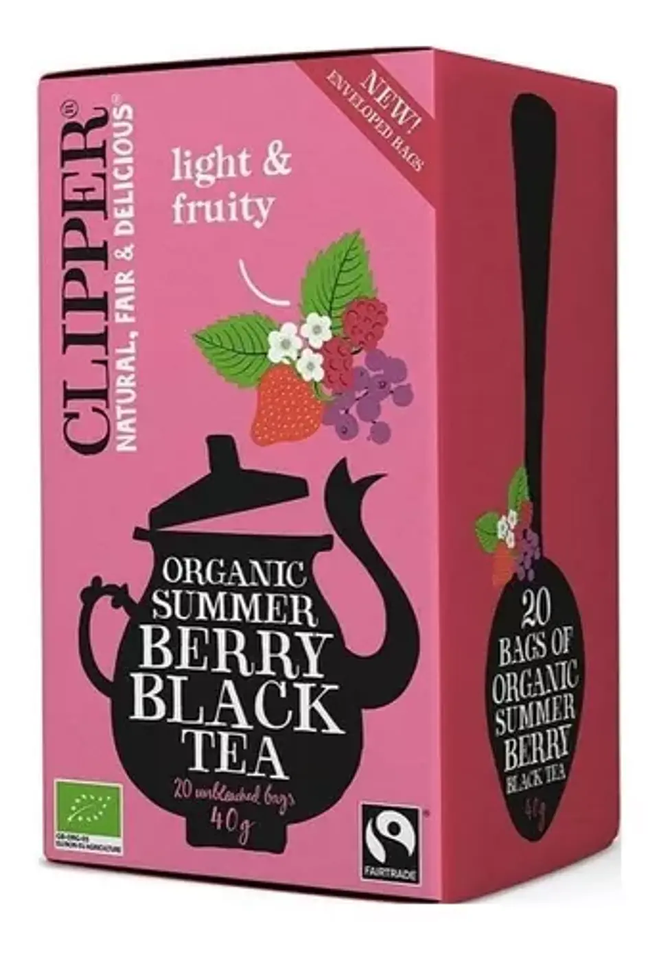 Clipper - Te negro orgánico con Berries 20 bolsas  1
