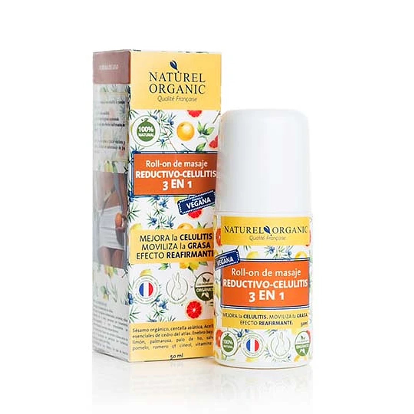 Naturel Organic - Roll on de Masaje reductivo Celulitis 3 en 1 50ml 1