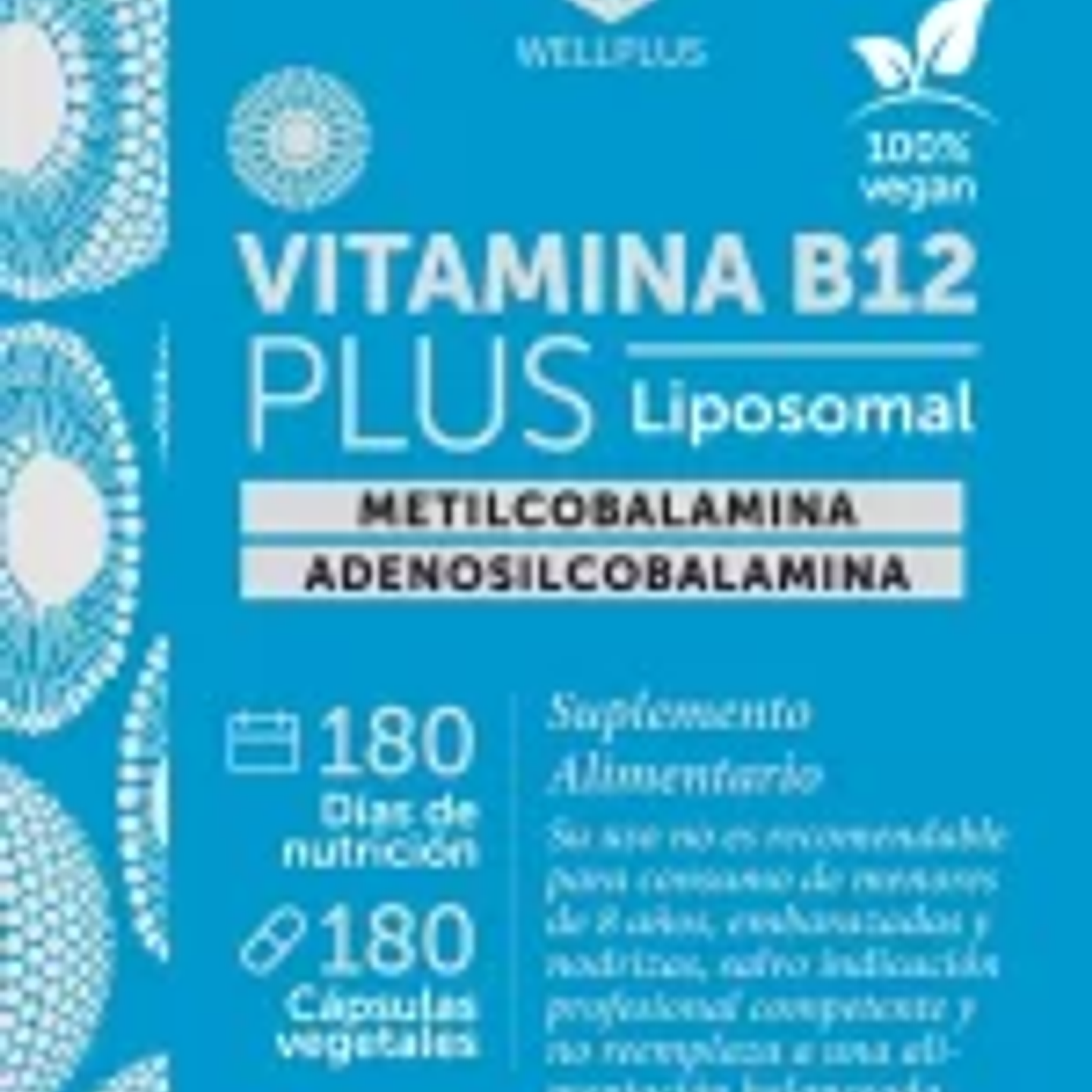 Vitamina B12 Plus Liposomal 180 caps Wellplus 3
