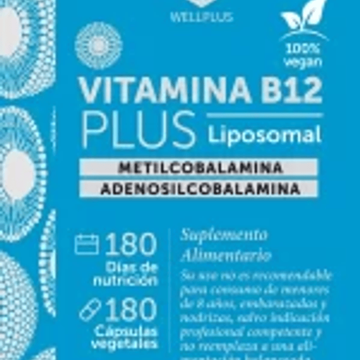 Vitamina B12 Plus Liposomal 180 caps Wellplus 3