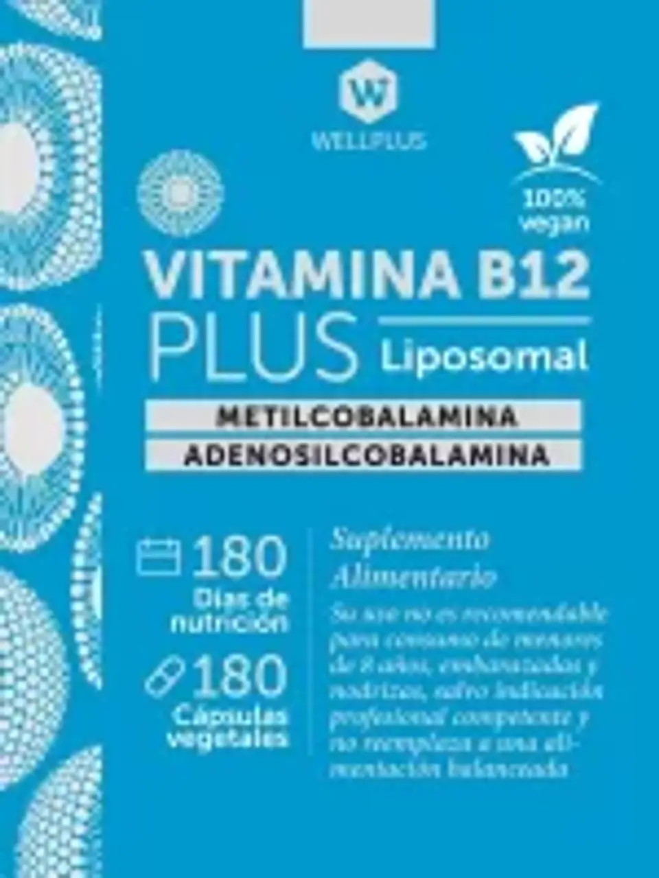 Vitamina B12 Plus Liposomal 180 caps Wellplus 3